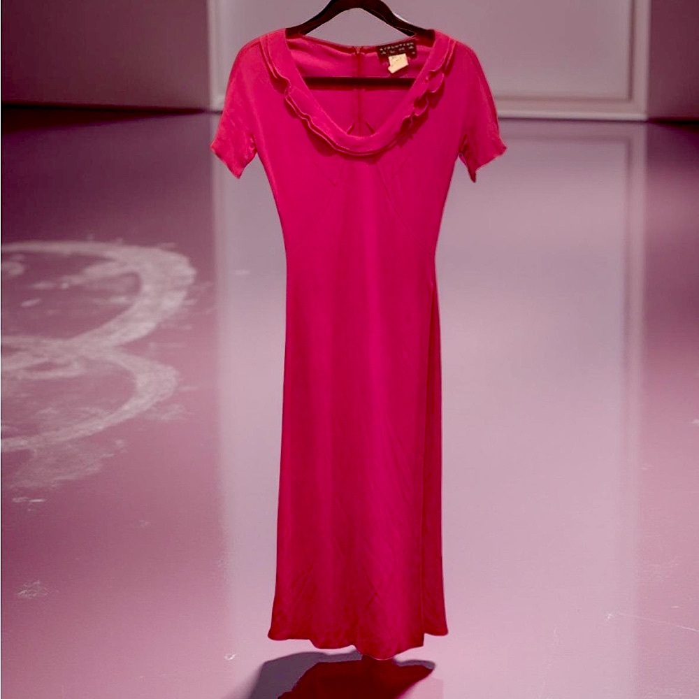 Evolution Alma fuchsia hot pink maxi dress with side slit